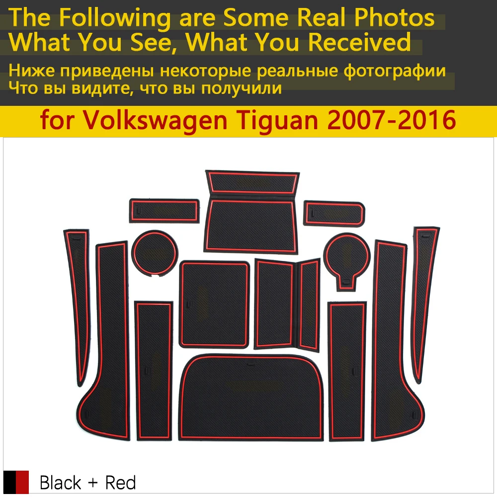 Противоскользящий резиновый коврик для чашки дверной паз VW Tiguan Volkswagen 2007 ~ 2016 2010 2015
