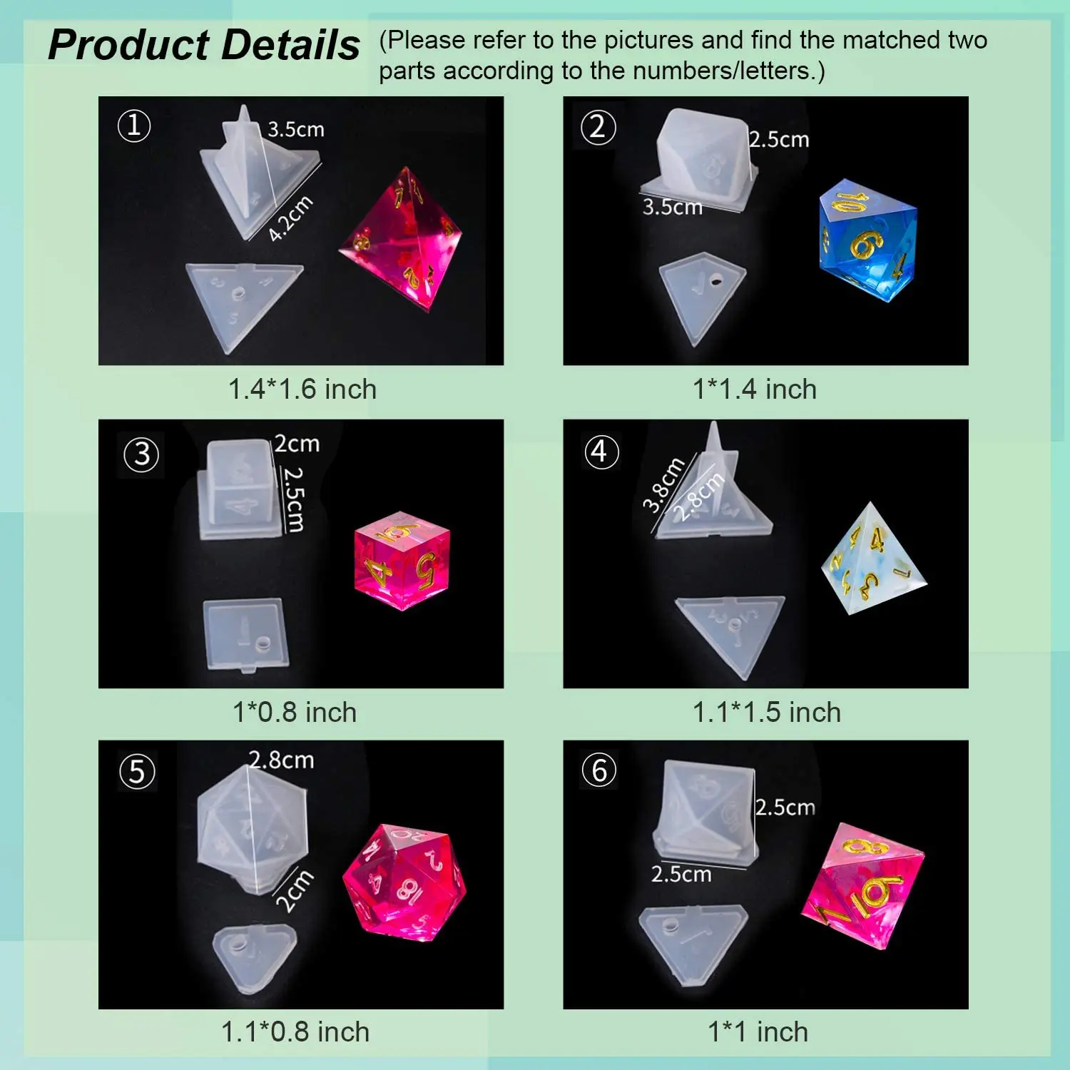 19 видов стилей форма для кубиков из смолы набор многогранных игр 3D силиконовая DIY