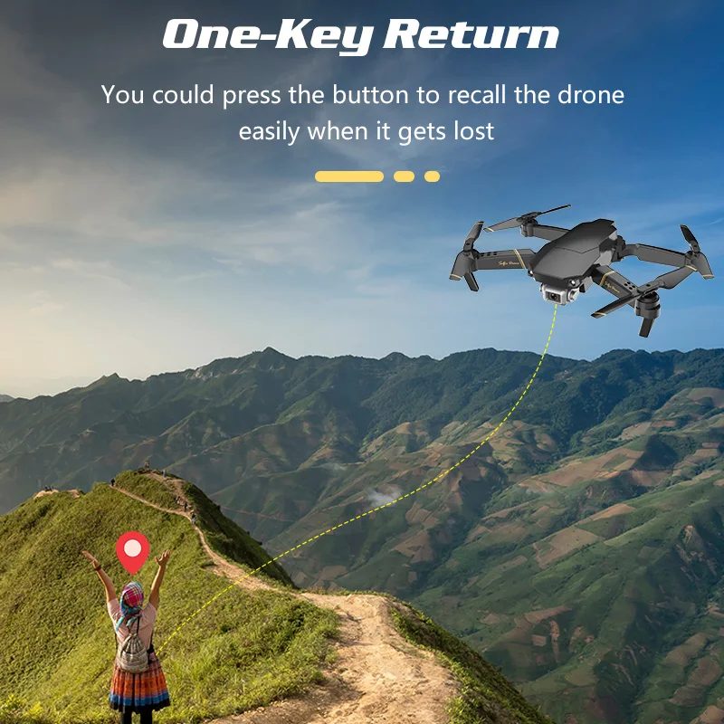 Складной Дрон GD89 с камерой HD 1080P Радиоуправляемый квадрокоптер Wi Fi FPV GPS вертолет