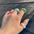 кольца кольца 2021 тренд кольцо женское кольцо Новые милые красочные бриллианты для женщин и девушек, прекрасные массивные кольца, модное полимерное глина-смола, кольцо на палец с животными, ювелирные изделия в подарок