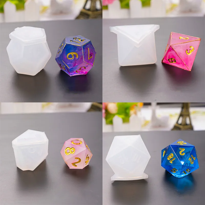 Куб кости с силиконовая форма буквы многогранная пресс для игры в УФ полимерная