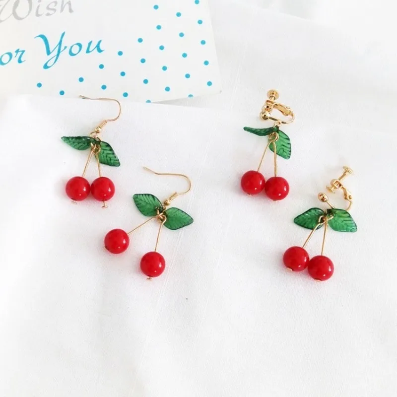 

Women's fashion fashion sweet fruit fresh cherries earring youth beautiful girl earrings jewelry accessories