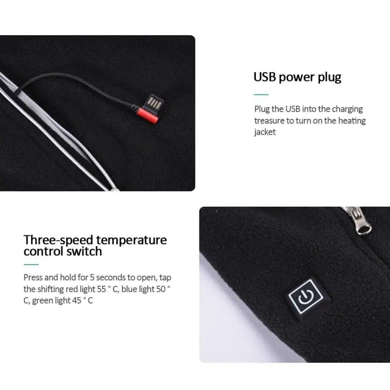 Жилет мужской с подогревом и USB зарядкой теплый зимний Электрический жилет из