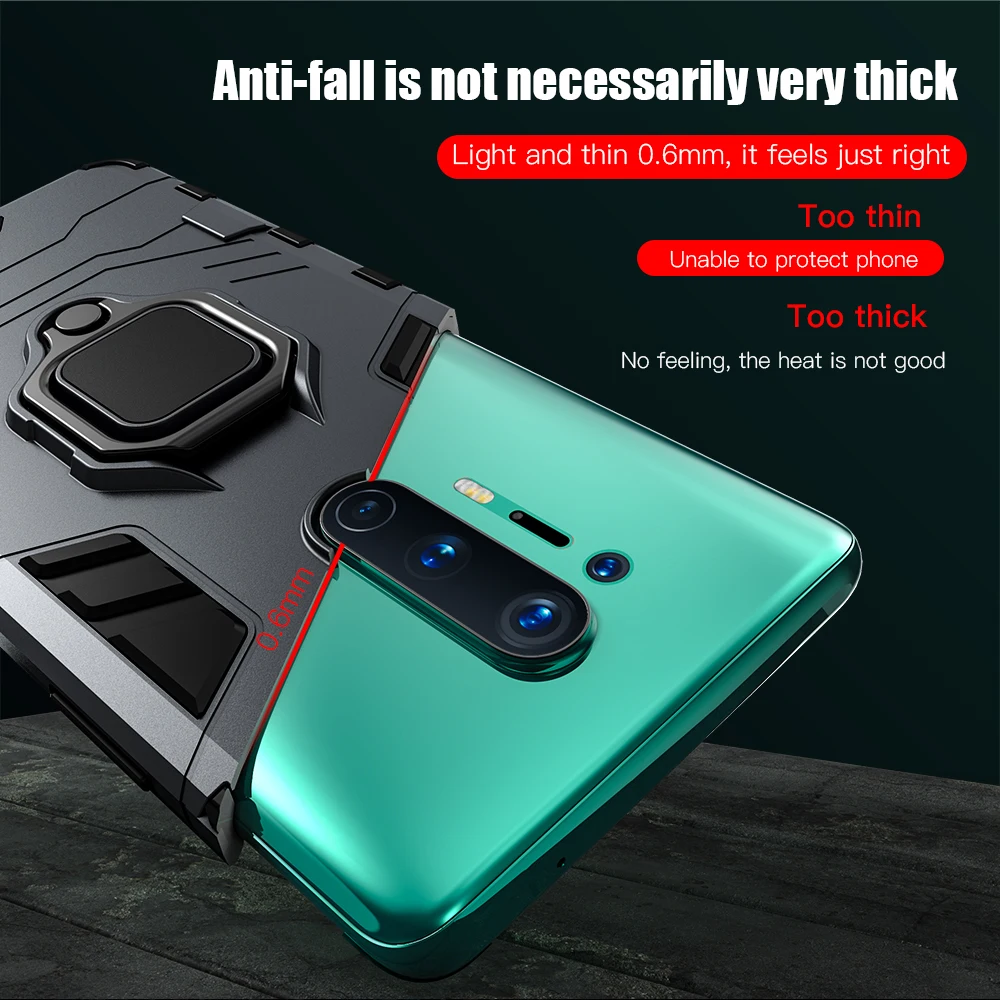 Противоударный армированный чехол KEYSION для Oneplus 8 Pro 7 7T подставка с магнитным