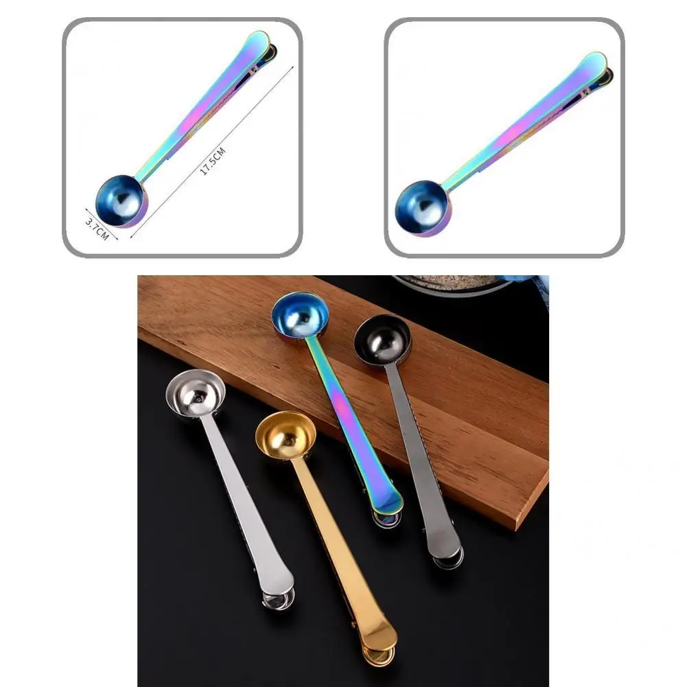 

Two-in-one 430 Stainless Steel Clip Spoon Multifunctional Sealing Clip Milk Powder Measuring Spoon Coffee Spoon Dropshipping New