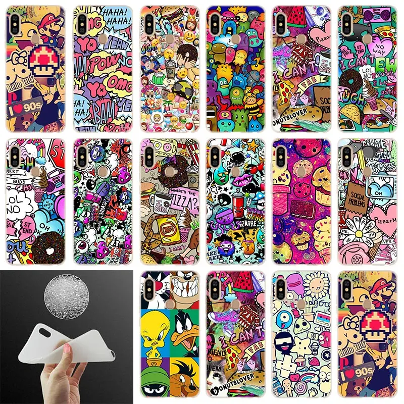 

graffiti Soft Case Cover For Xiaomi Redmi Note 11 10 9 8 7 4G Pro 10s 9s 9T 8T Bag