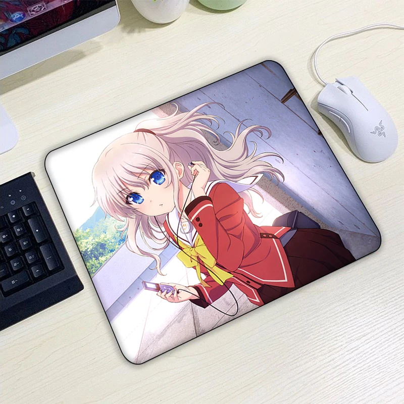 

Маленький игровой коврик для мыши Charlotte, компьютерный коврик, коврик для мыши, аниме, Настольный коврик, Стич, дешевый игровой ноутбук, больш...