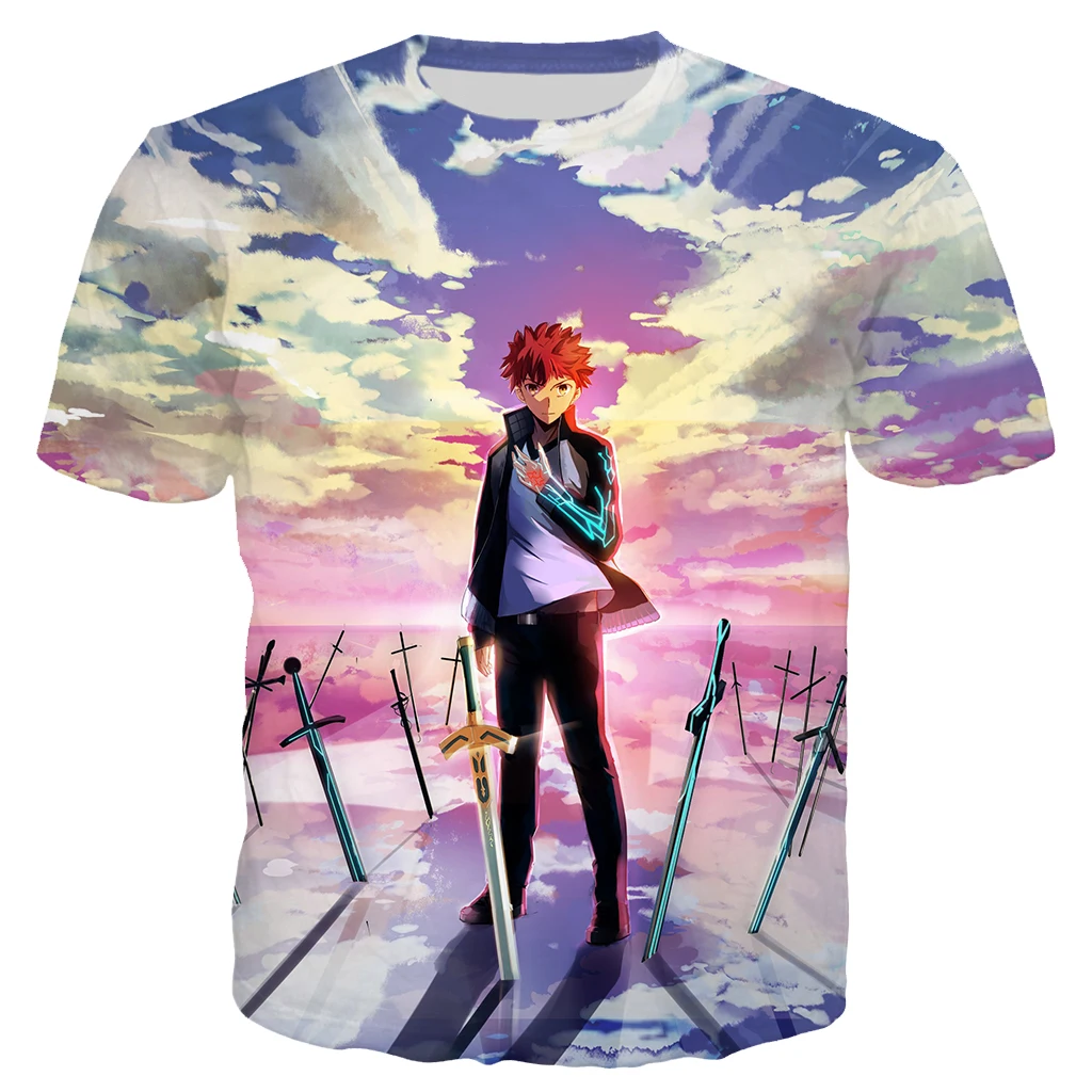 Аниме Fate Stay Night Футболка модная мужская одежда мультяшная футболка 3D принт