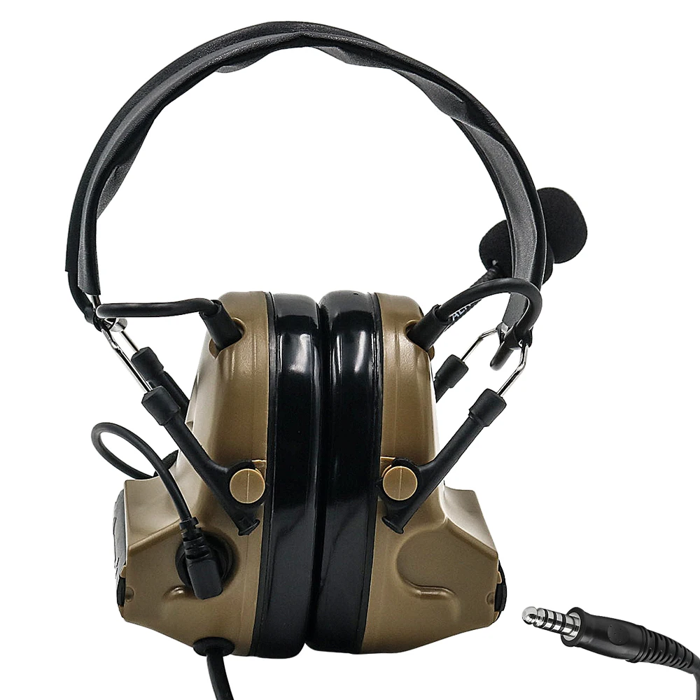 Tactical Hunting Headset COMTAC II Outdoor Hearing Protection Noise Reduction Pickue Electronic Shooting Tactical Headset DE