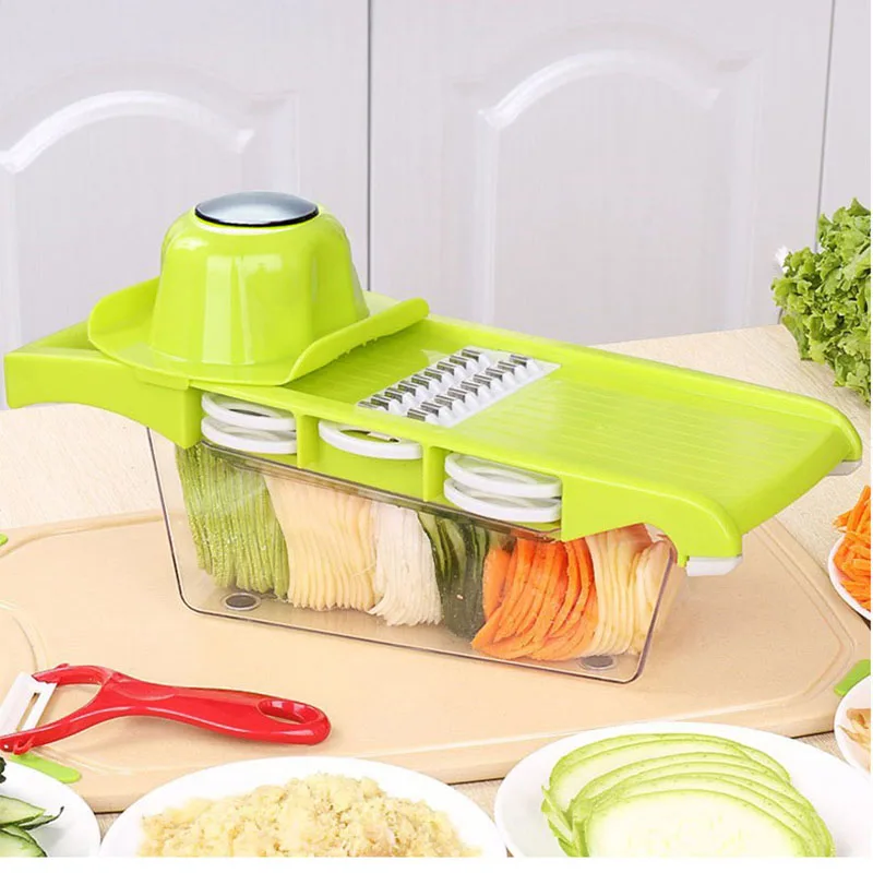 

Овощерезка многофункциональная мандолина Slicer Фрукты Картофелечистка морковь Терка Кухня аксессуары корзина нож для резки овощей