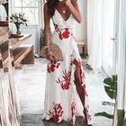 Женское длинное платье на одно плечо, привлекательное ажурное платье макси с косым воротником и высоким разрезом, летнее ДРАПИРОВАННОЕ женское праздвечерние чное платье без рукавов, весна-лето