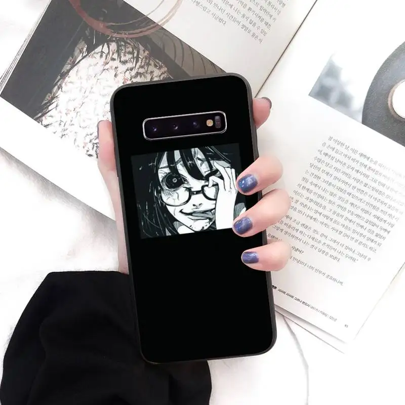 

Sad Anime Vaporwave Aesthetic Phone Case Black Cover For Samsung S5 6 6Edge 7 8 9 10 10E 10Plus 20 20lite 20Ultra Cases