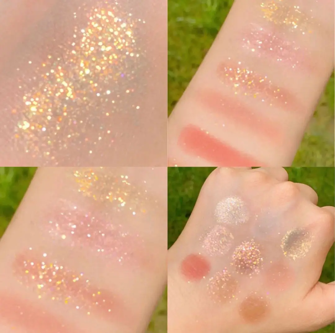 Nine-color pearl eye shadow tray Matte flash waterproof durable Nude shine makeup cosmetics |