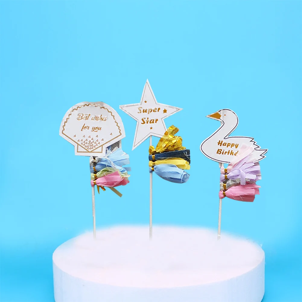 Радуга торт фигурки жениха и невесты Флажки для торта Baby Shower дети были счастливы