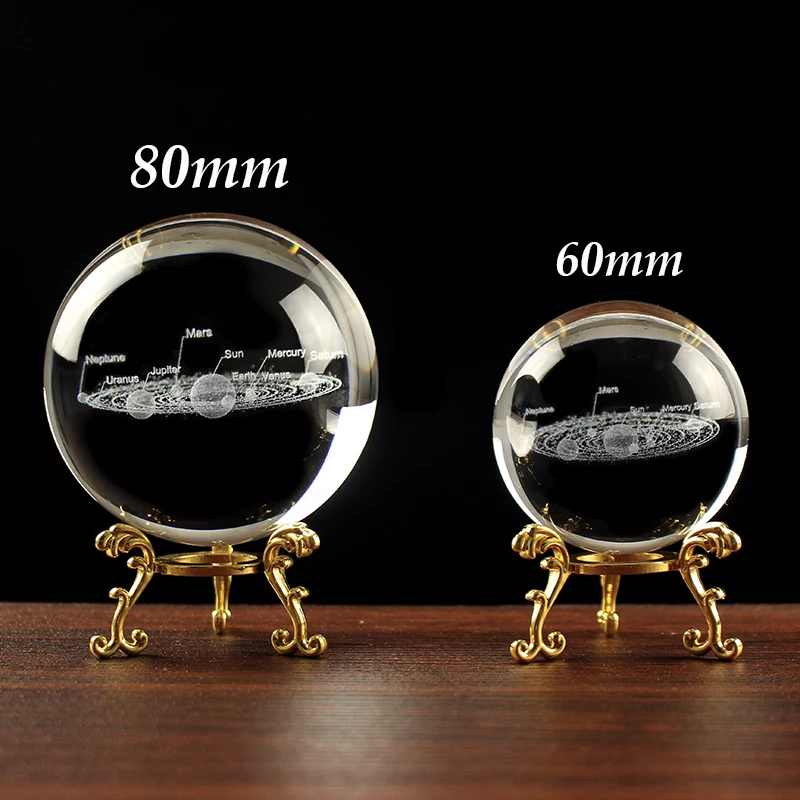 60MM80MM 3D с украшением в виде кристаллов на солнечных батареях Системы шар планеты