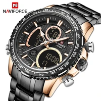 naviforce brand mens stainless steel watches waterproof luminous digital wristwatch male military sport clock relogio masculino