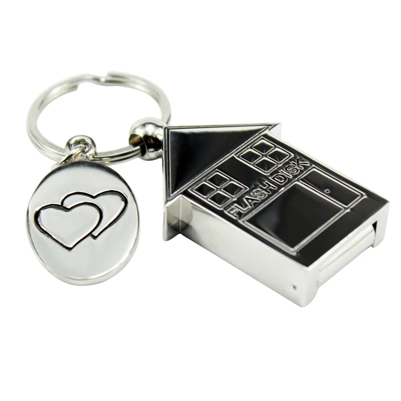 

TEXT ME 64GB USB Flash Drive Metal House USB 2.0 Pendrive 8GB 16GB 32GB USB Memory Stick Pendrive Gift