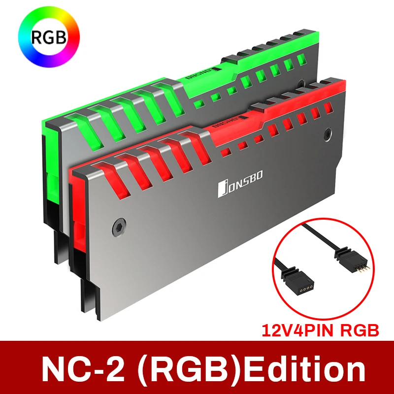 Jonsbo Nc-2 2Pcs Memory Ram Heatsink Cooler Support Desktop Motherboard Aura Control Color 12V RGB Aluminum Alloy Shell | Компьютеры и