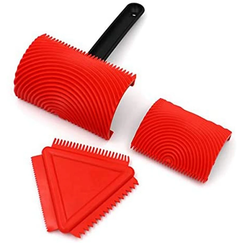 

Wood Graining Tool Set Rubber Wood Graining Pattern Wall Paint Painting Tool for Wall Painting Decoration DIY