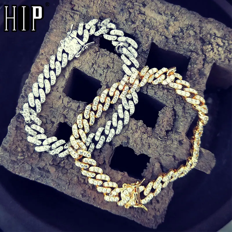 В стиле хип хоп 8 мм Bling из кубического циркония браслет геометрический AAA CZ камень