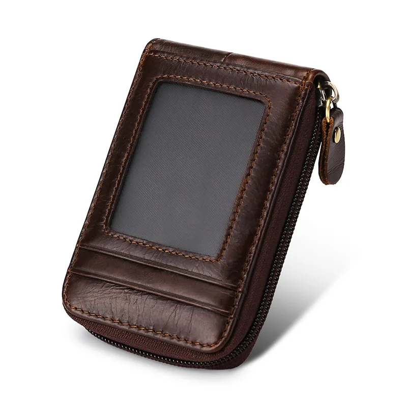 Кошелек из натуральной кожи с RFID блокировкой держатель для кредитных карт