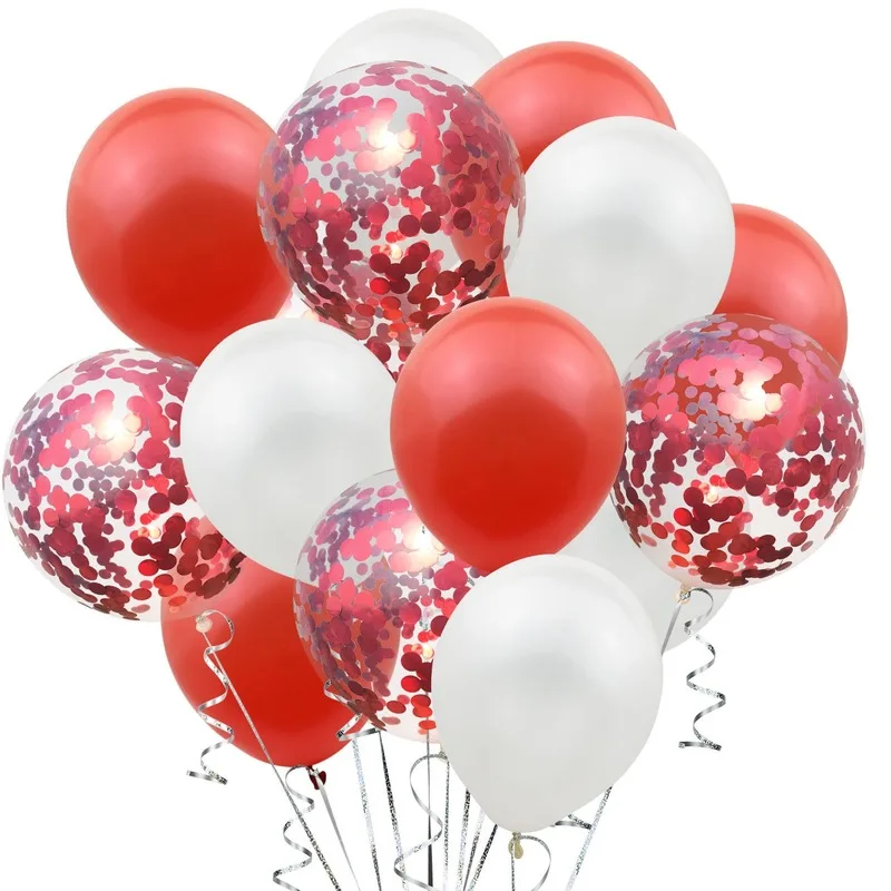 

Латексные шары с красным конфетти, 12 дюймов, для украшения свадьбы, Дня Святого Валентина, дня рождения, для детей и взрослых, 2020