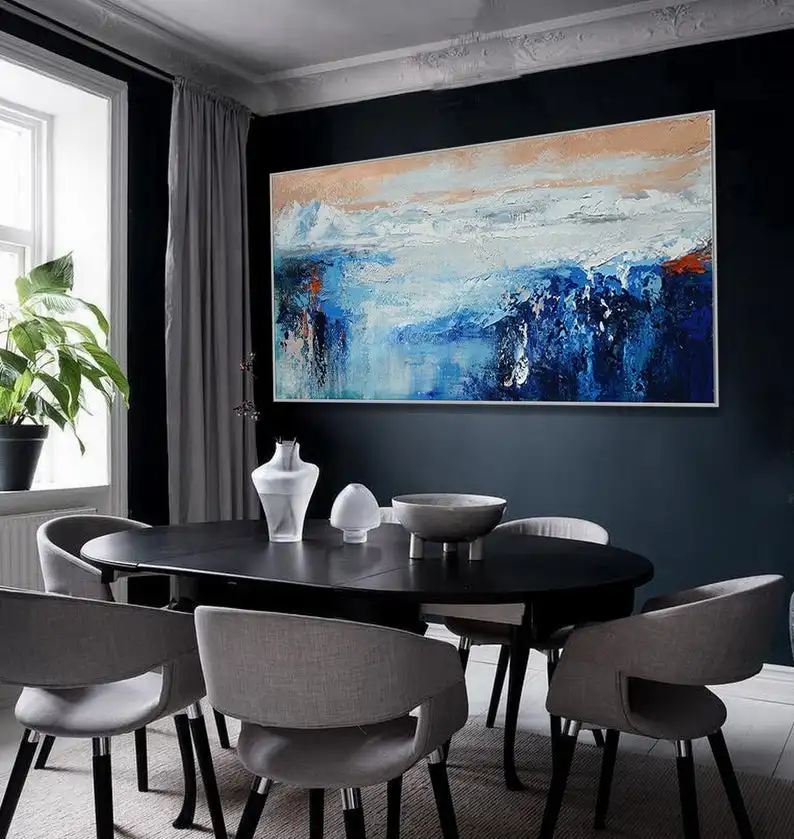 Beste Acryl Panoramisch Canvas Schilderij Extra Grote Geweven Hedendaagse Moderne Oversize Wall Art Kunstwerk Horizontale Abstract Olie
