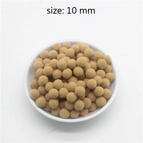 No 22 Khaki 1600 шт 10 мм помпоны меховой плюшевый шар для рукоделия DIY ювелирных изделий для дома, свадьбы, украшения одежды, праздничные принадлежности для мероприятий - Цвет: No 22 Khaki
