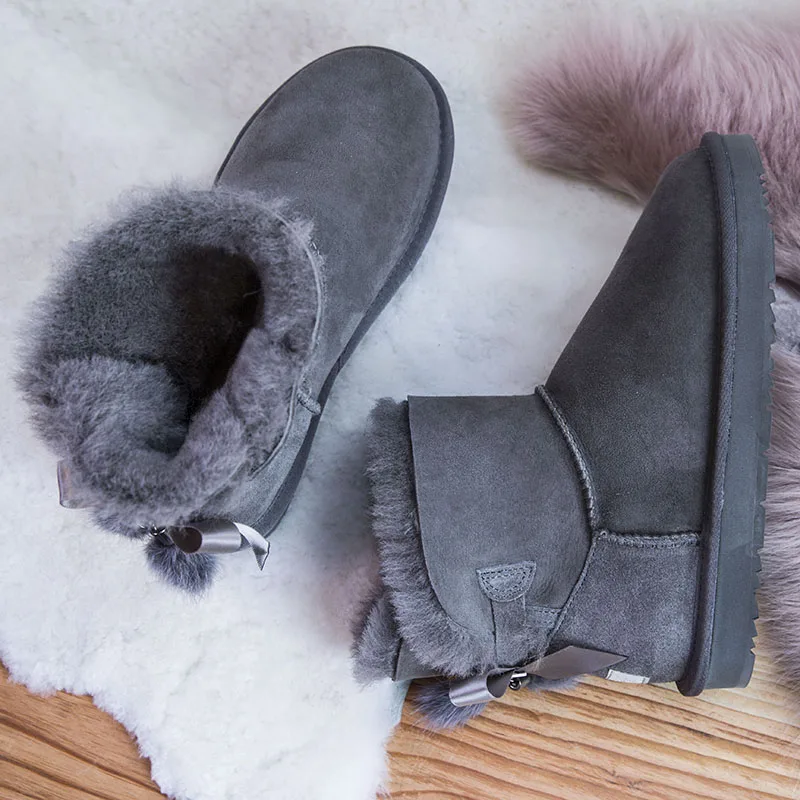 Зимние сапоги 2019 г. Новые женские зимние на овечьем меху нескользящие теплые