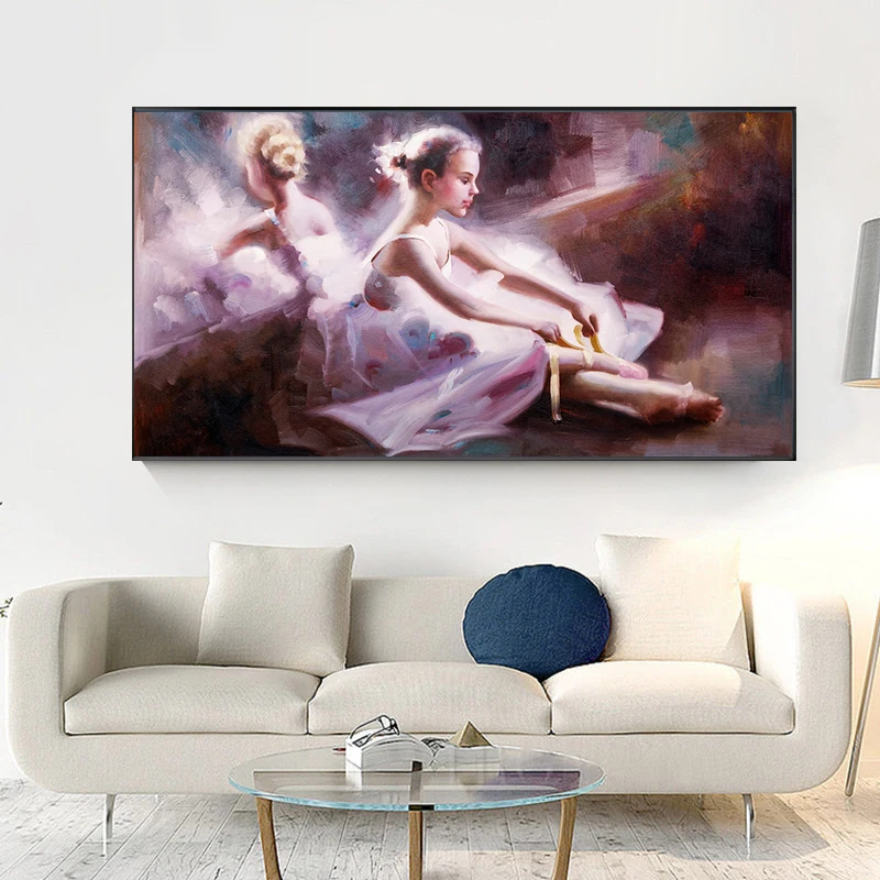 

Abstract Ballerina Oil Canvas Painting Posters And Prints Dancing Ballet Girl On Wall Art Picture For Living Room Decor Cuadros
