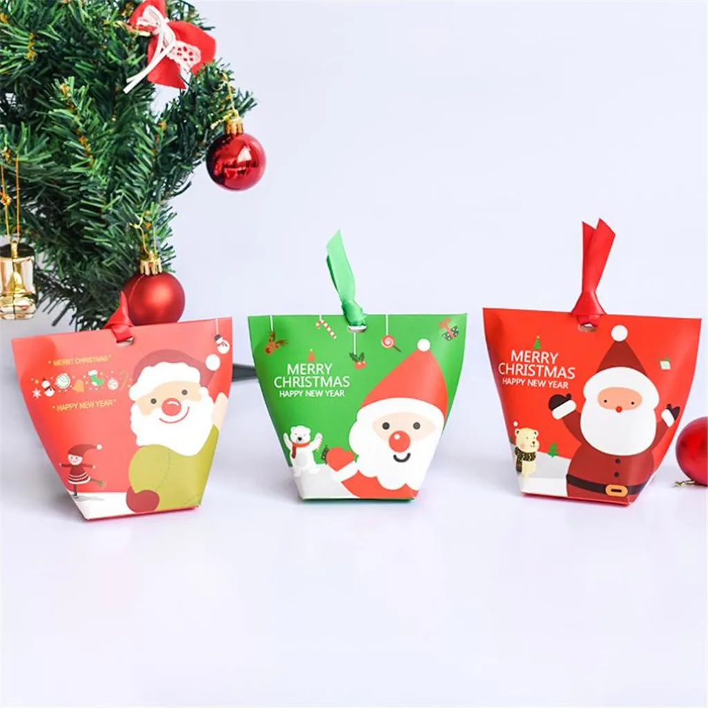 12pc Christmas Packing Gift Bag Candy Boxes For Kids Birthday Wedding Favors Box Packaging Paper Bags Event Xmas Party Supplies | Дом и сад