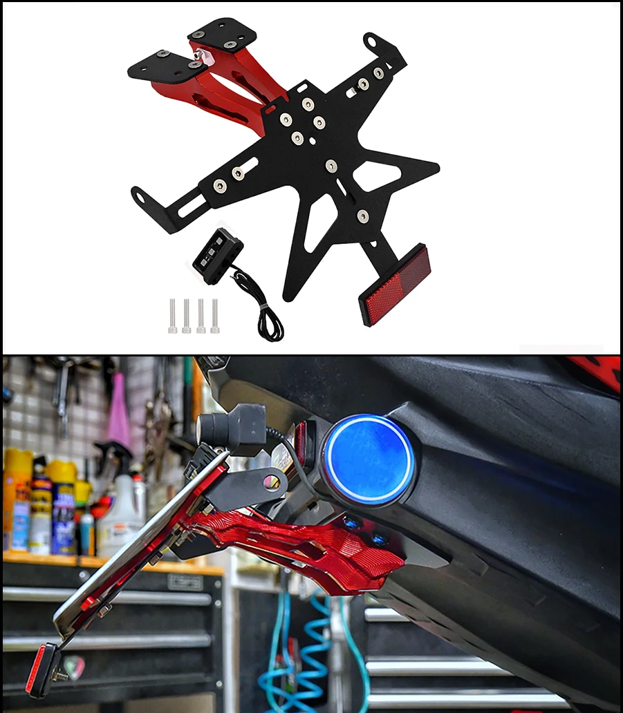 

Mtkracing для yamaha tmax 530 2017-2020 tmax 560 tmax560 2019-2020 аккуратные хвост крыло Задняя опора номерного знака Рамка заднего карты