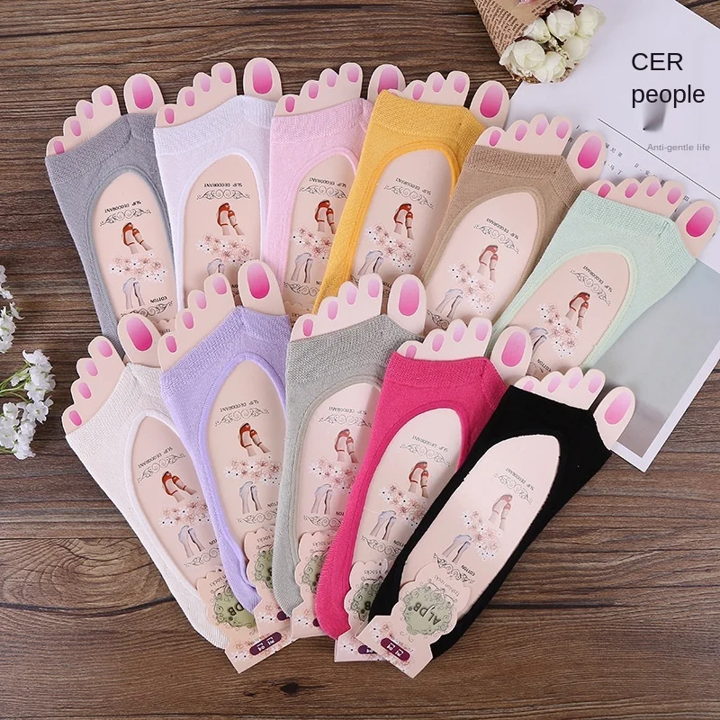 

2020 New Style Fashion Summer Ladies Socks Short Socks Cotton Fishmouth Socks Exposed Toe Stealth Boat Socks Women