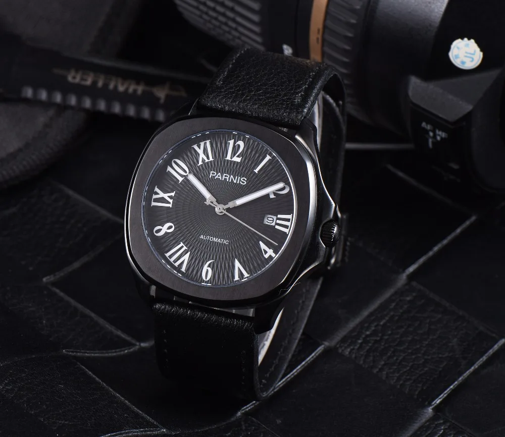 Мужские наручные часы мужские автоматические PARNIS роскошные механические
