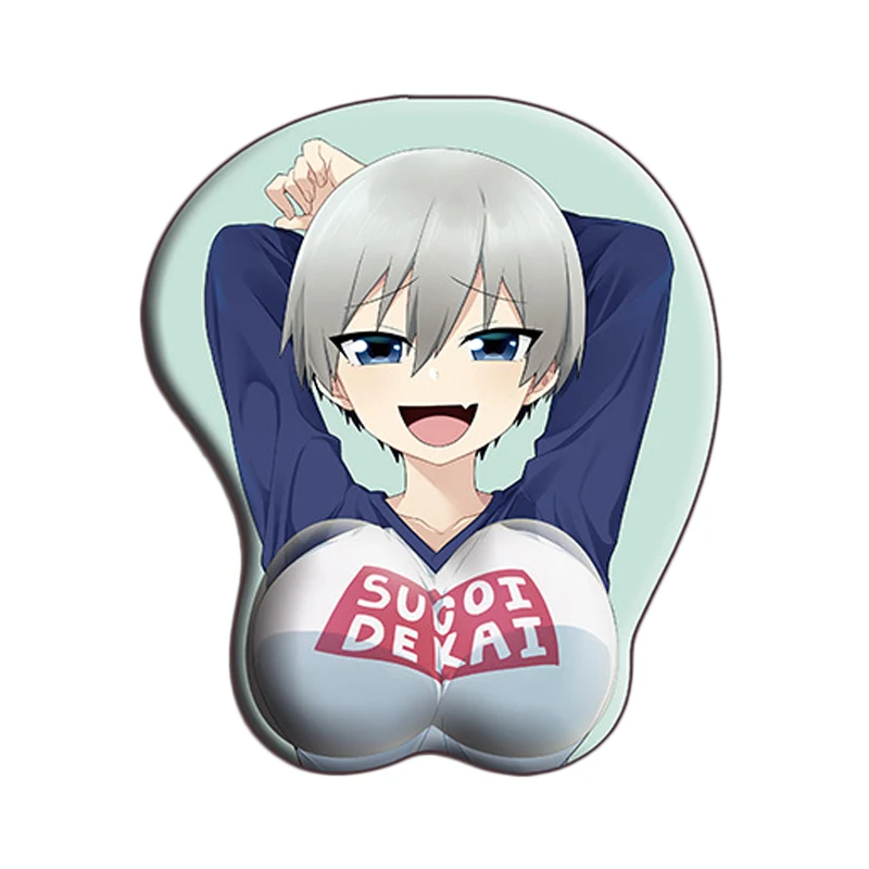 

Anime Uzaki-chan wa Asobitai Uzaki Hana 3D Soft Gel Gaming Mouse Pad With Wrist Support Prop