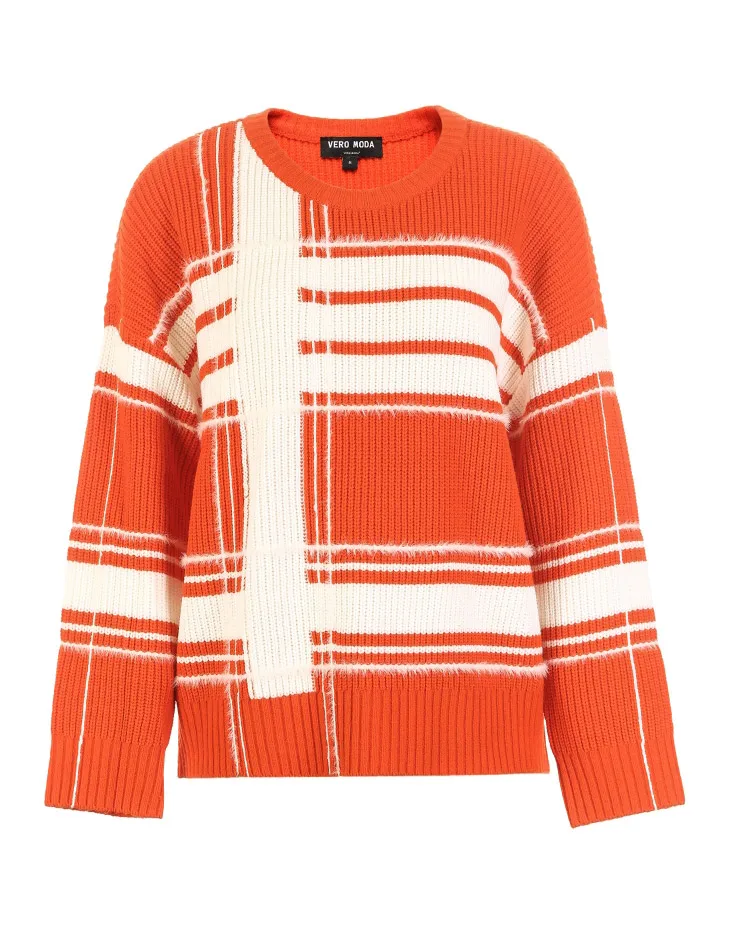 Vero Moda женский свитер в полоску с круглым воротником на осень и зиму | 318413593