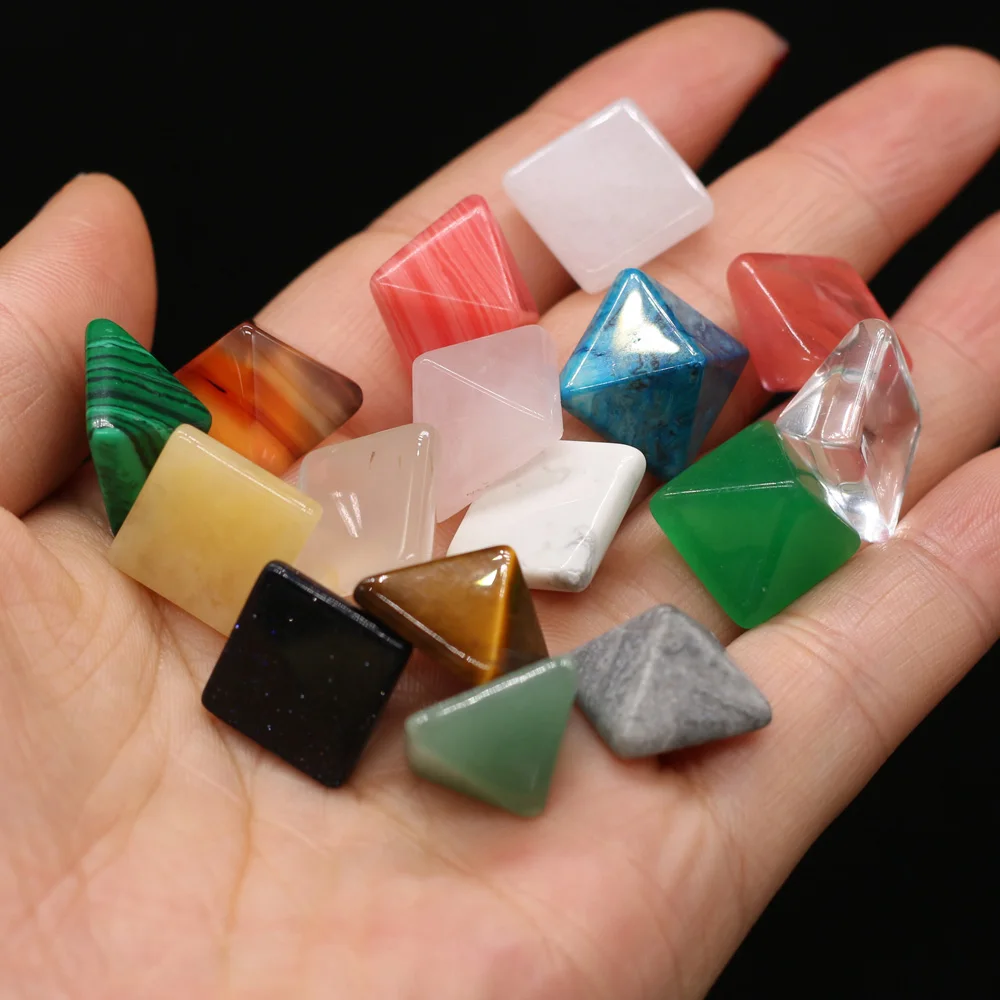 

Fine 7 Chakra Pyramid Stone Set Crystal Reiki Heal Energy Natural Stone for Meditation Jewelry Making 16 Colors Available