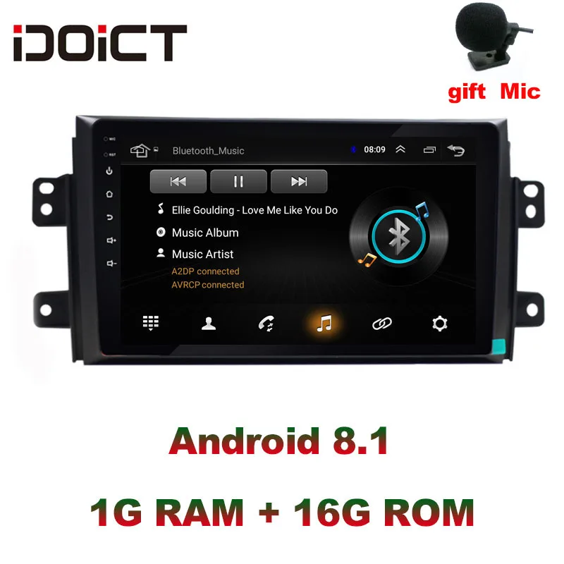 IDOICT Android 9 1 автомобильный DVD плеер GPS навигация Мультимедиа для Suzuki SX4 радио 2007-2013