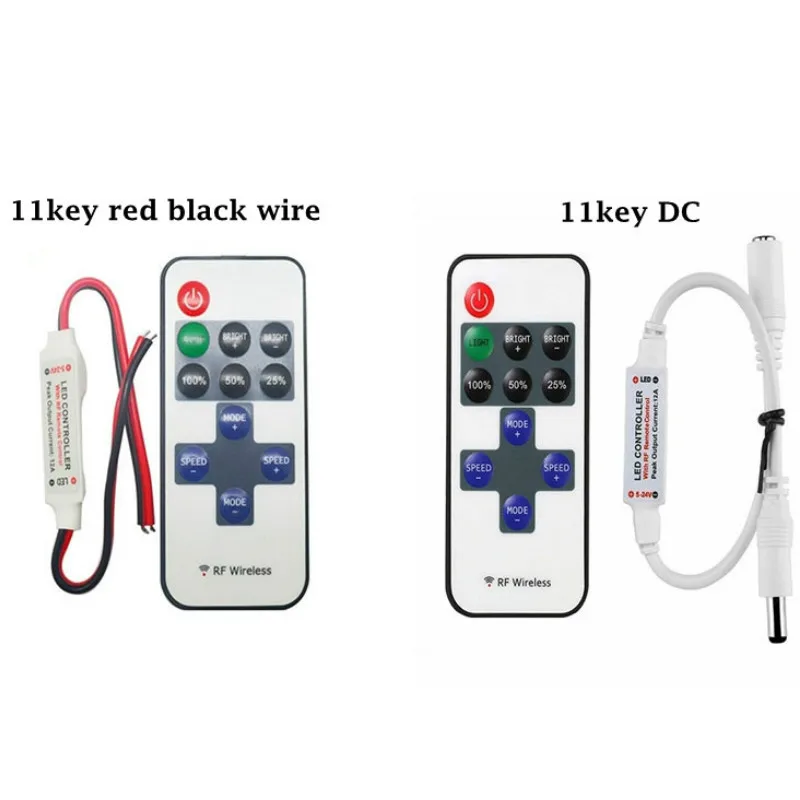 DC12 24V LED Одноцветный регулятор мини Диммер 11 клавиш ИК пульт RF беспроводной
