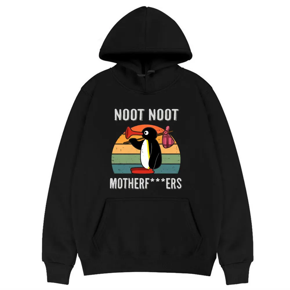 

New Men Fashion Brand Hoody Sweatshirt Noot Noot Pingu Vintage Hoodie Oversized Aesthetic Ulzzang Cute Pattern Hoodies Hombre