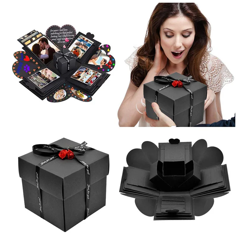 Взрывная коробка подарок DIY сюрприз любовь бумажная коробка посылка ручной работы памяти скрапбук Фотоальбом Свадьба юбилей подарки на день рождения