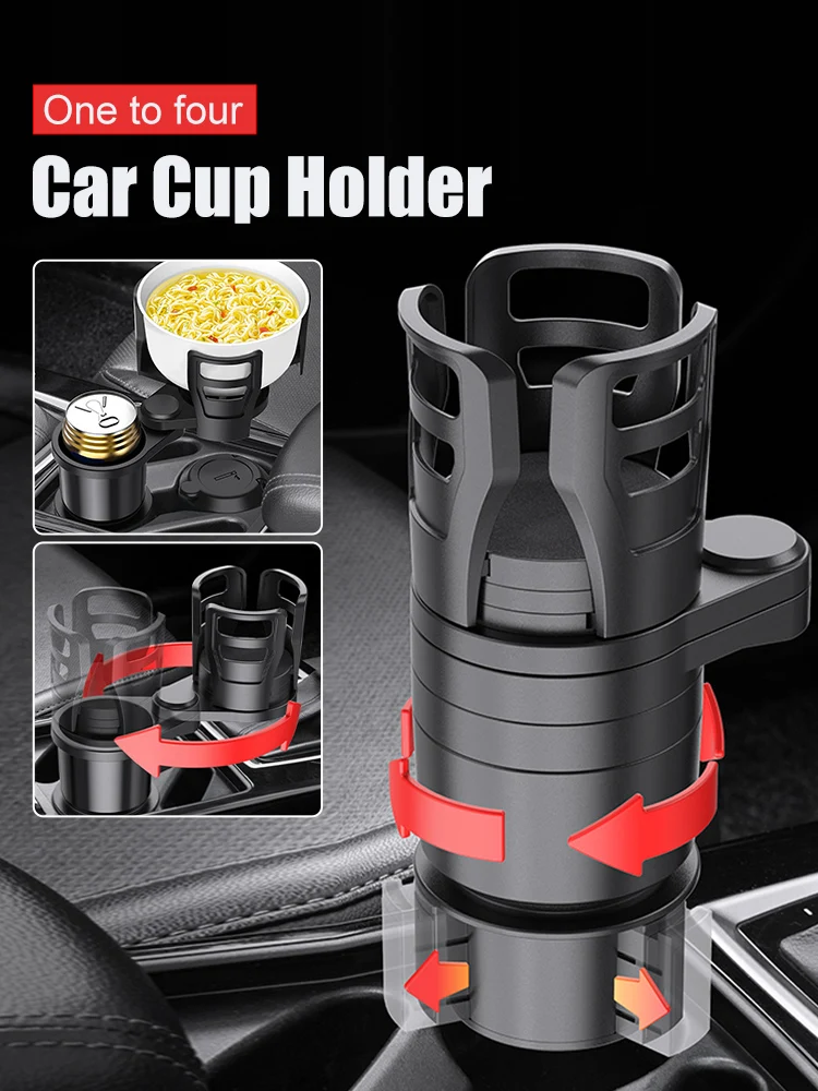 

Car Water Cup Holder Universal 4In1 Multifunctional Car Cup Holder Expander Adapter Beverage Holder Adjustable Auto Accessories