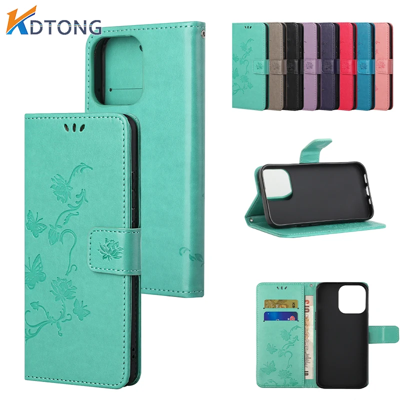 

Luxury Embossed Leather Wallet Case For iPhone 13 Pro Max Mini Glossy Simple Invisible Kickstand Waterproof Phone Cases Cover