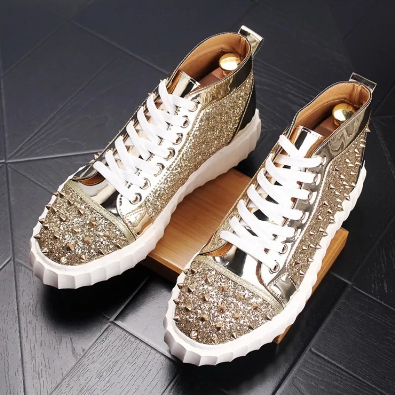 Роскошные дизайнерские туфли с заклепками для мужчин индивидуальная Тройная