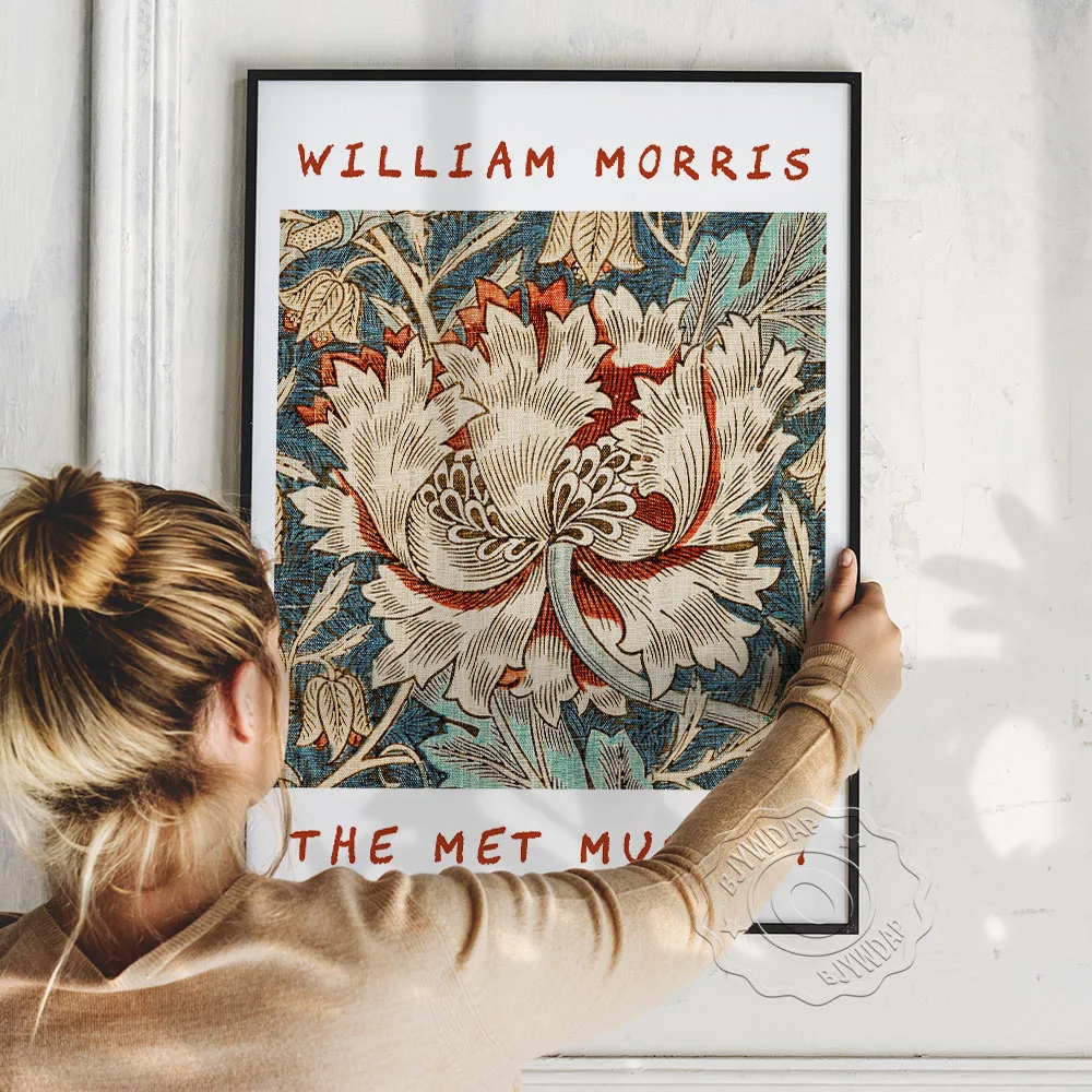 Фото Выставочный постер William Morris The Met Museum, скандинавский цветочный настенный художественный принт, наклейки на стену с растительным узором, декор для детской комнаты №4