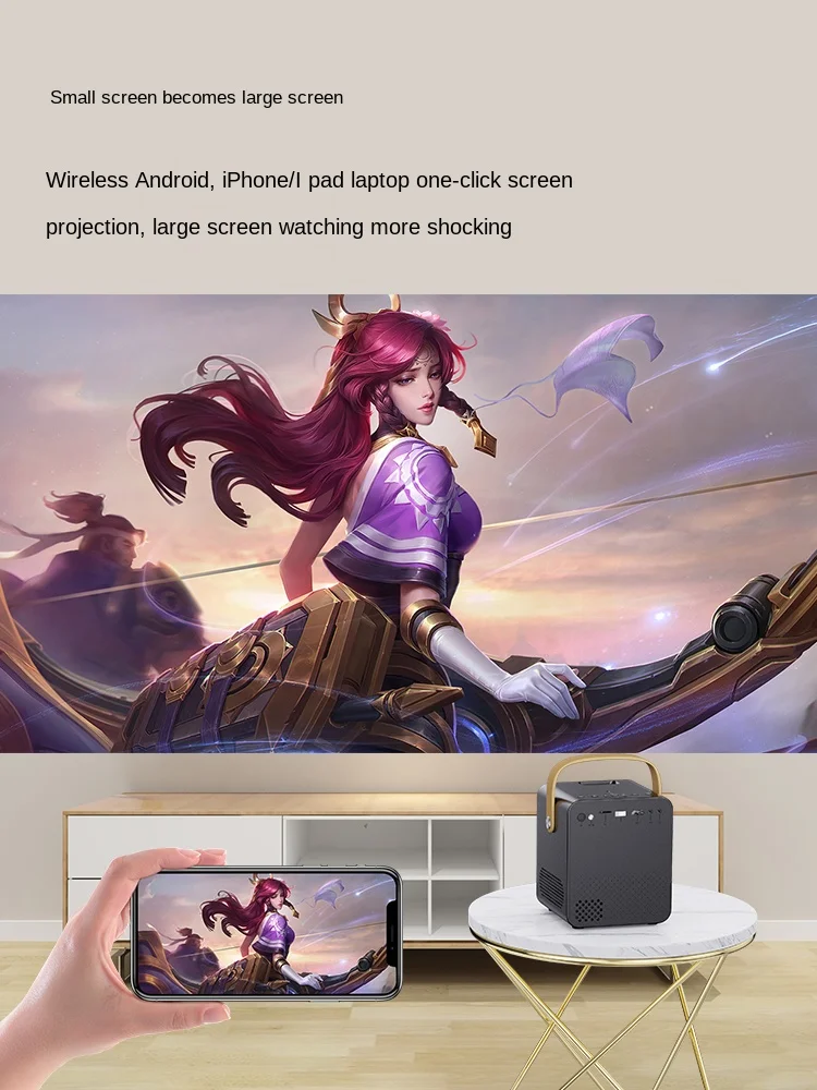 

Projector Home Ultra HD 4K Smart All-in-One Miniature Projector Portable Home Theater