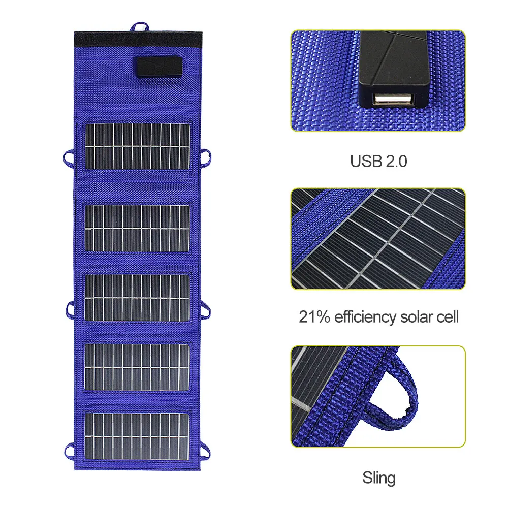 Folding 5W Solar Cells Charger 5V 1A USB Output Devices Portable Panels for Smartphones | Электроника