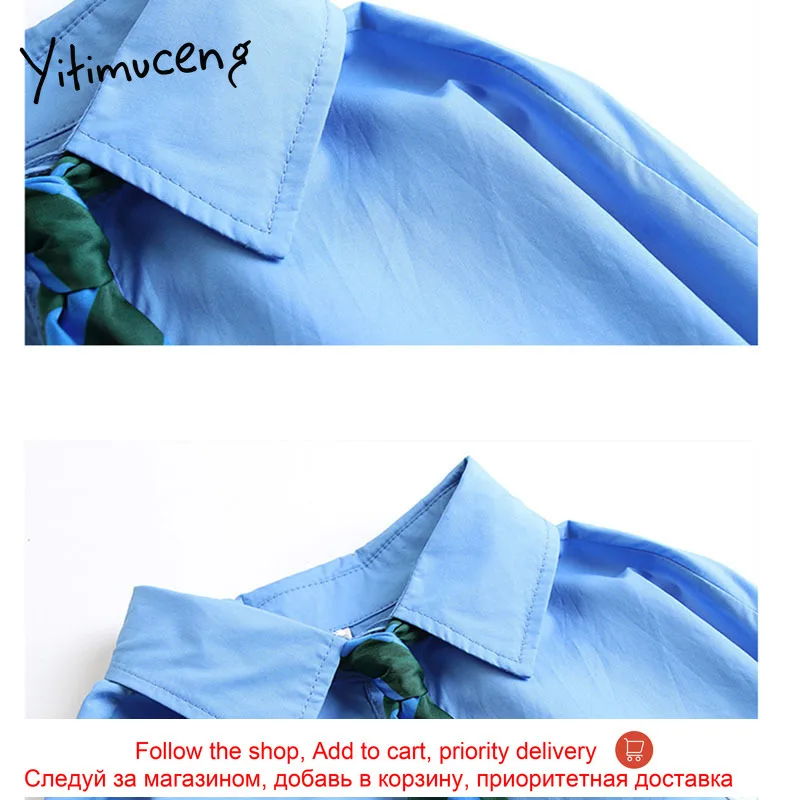 

Yitimuceng Button Up Blouse Women Shirts Loose New Solid Spring 2021 Fashion Long Sleeve Turn-down Collar Single Breasted Tops