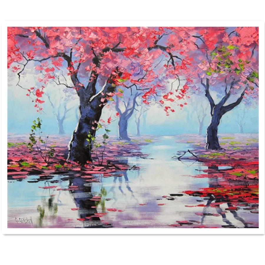 

DIY картина по номерам пейзаж treeHandpainted холст картины дома настенные картины для Гостиная уникальный подарок