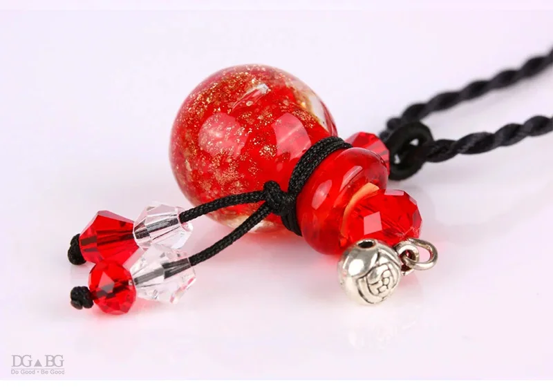 Золы урна ожерелье мини Мемориал Собака Кошка Птица похорон золотая пыль стекло